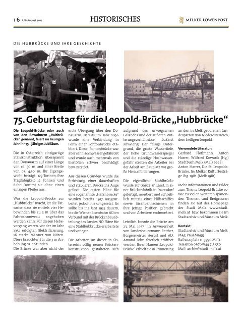 Melk ist das Ziel - Löwenpost Juli/August (3 - Stadtgemeinde Melk