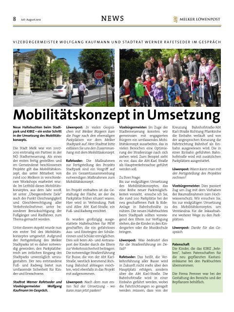 Melk ist das Ziel - Löwenpost Juli/August (3 - Stadtgemeinde Melk