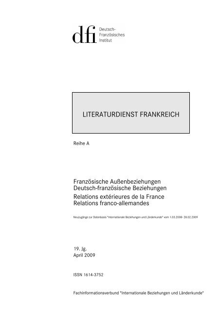 Literaturdienst Frankreich Dfi