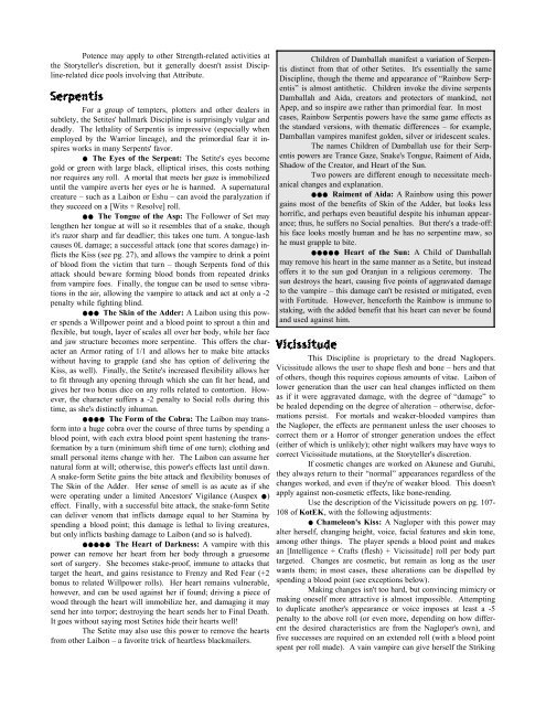 Vampire: the Ebony Kingdom - MrGone's Character Sheets