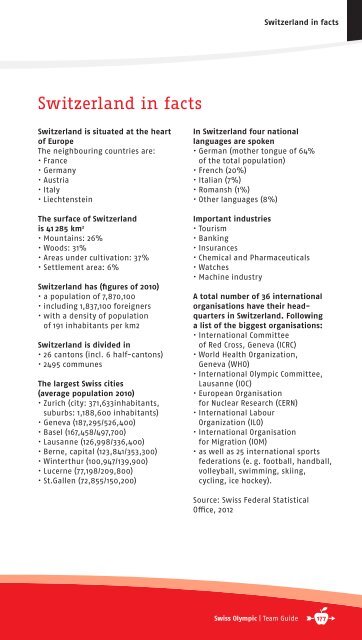 team guide - Swiss Olympic