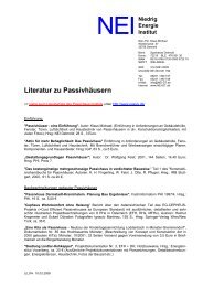 Literatur zu Passivhäusern - Niedrig Energie Institut