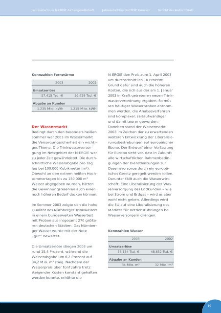 Geschäftsbericht 2003 - N-ERGIE Aktiengesellschaft