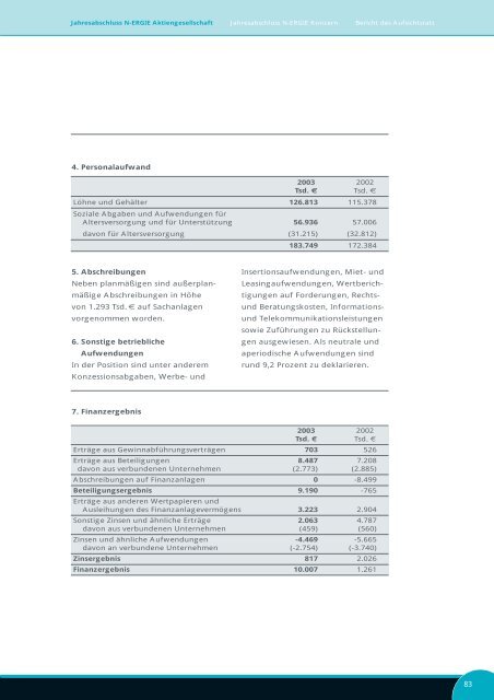 Geschäftsbericht 2003 - N-ERGIE Aktiengesellschaft