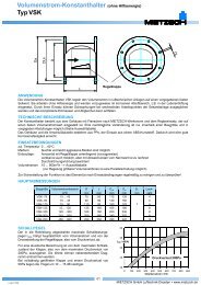 Volumenstrom-Konstanthalter (ohne Hilfsenergie) Typ VSK