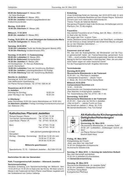 sonstige bekanntmachungen - Gemeinde Dettighofen