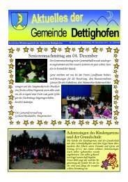 Seniorennachmittag am 04. Dezember - Gemeinde Dettighofen