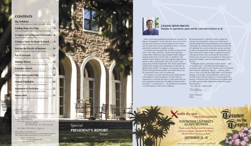 Special PRESIDENT'S REPORT Issue - Fontbonne University