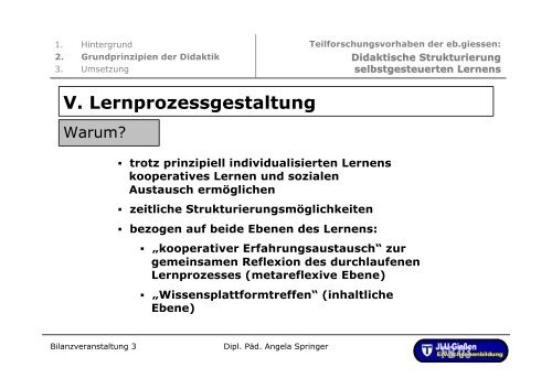 Didaktische Strukturierung selbstgesteuerten Lernens