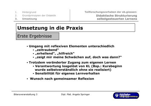 Didaktische Strukturierung selbstgesteuerten Lernens