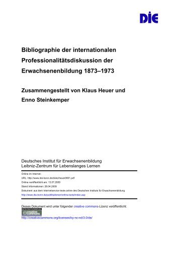 Bibliographie der internationalen Professionalitätsdiskussion der ...