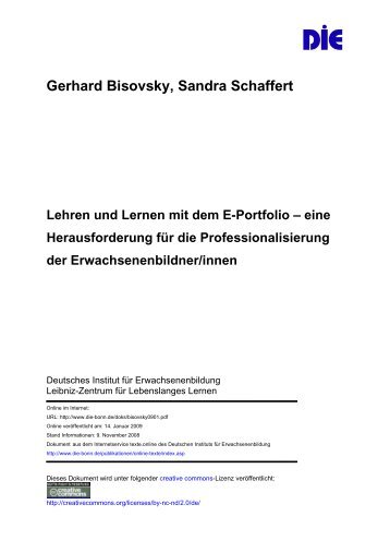 Lehren und Lernen mit dem E-Portfolio - Deutsches Institut für ...