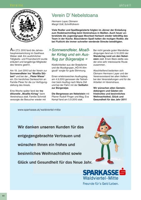 Gemeindezeitung - Gemeinde Moorbad Harbach
