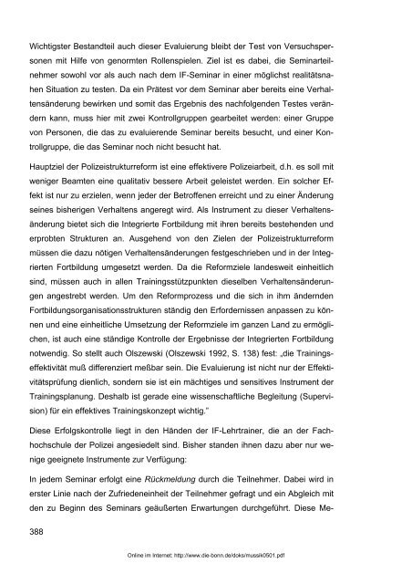 Möglichkeiten und Grenzen der Integrierten Fortbildung der Polizei ...