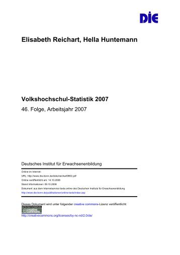Elisabeth Reichart, Hella Huntemann Volkshochschul-Statistik 2007