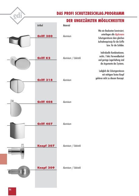 ALUMINIUM massiv Serie ALPHA ES I - Dieckmann