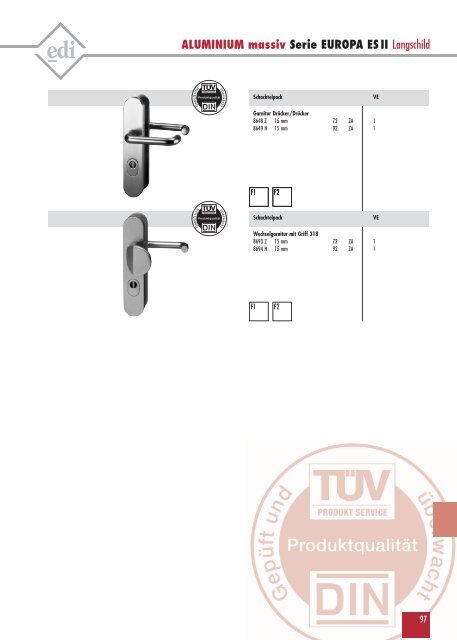 ALUMINIUM massiv Serie ALPHA ES I - Dieckmann