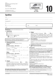 Spedition - Formular 10 - Consumenta