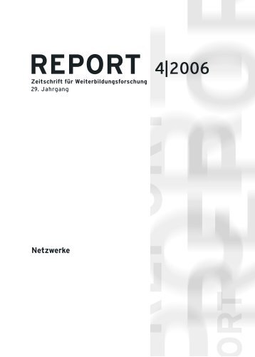 REPORT 4|2006 - Deutsches Institut für Erwachsenenbildung