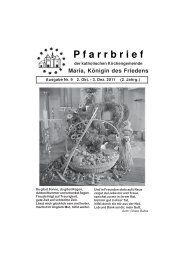 P f a r r b r i e f - Pfarrei Maria, Königin des Friedens