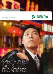 Rapport annuel activité DEKRA 2010 - DEKRA Industrial