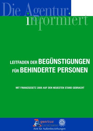 leitfaden der begünstigungen für behinderte personen