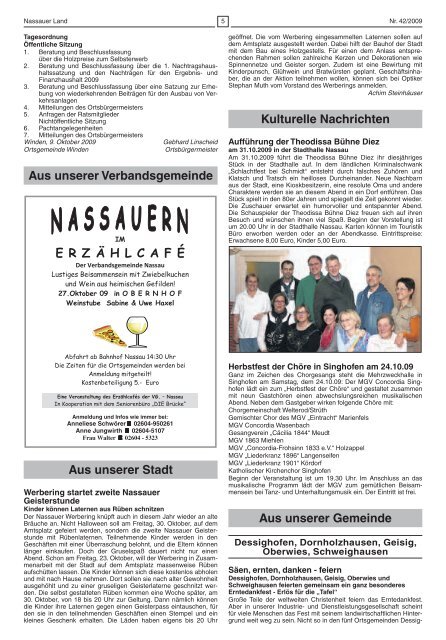 Mitteilungsblatt Ausgabe 42 - Verbandsgemeinde Nassau