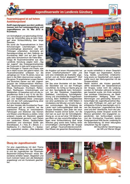 Ausgabe des Jahres 2012 - Kreisfeuerwehrverband Günzburg