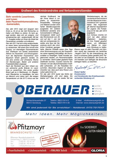 Ausgabe des Jahres 2012 - Kreisfeuerwehrverband Günzburg