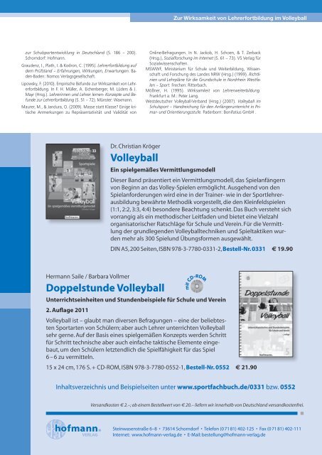 sportunter- richt - Hofmann Verlag