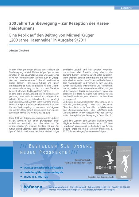 sportunter- richt - Hofmann Verlag