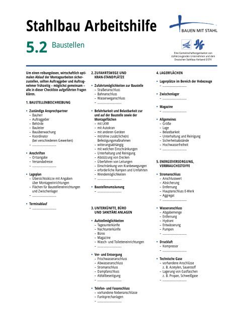 Stahlbau Arbeitshilfe 5.2 - Bauforumstahl E. V.