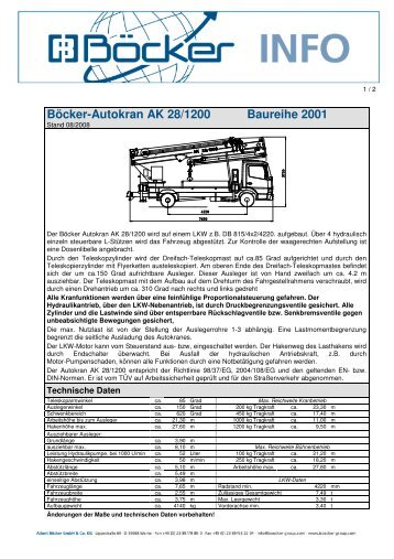 Böcker-Autokran AK 28/1200 Baureihe 2001