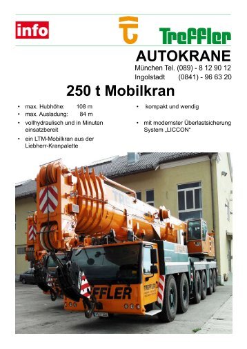 AUTOKRANE 250 t Mobilkran - Treffler