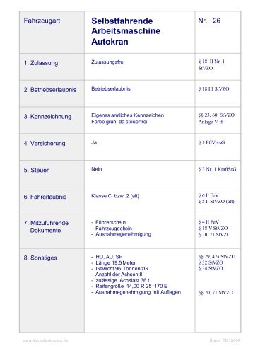 Selbstfahrende Arbeitsmaschine Autokran - Verkehrsknoten.de