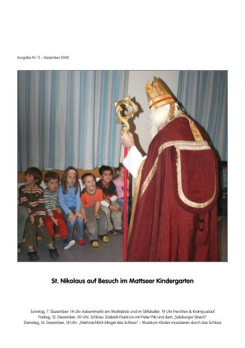 St. Nikolaus auf Besuch im Mattseer Kindergarten