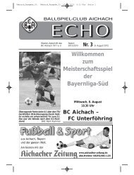 Willkommen zum Meisterschaftsspiel der Bayernliga-Süd - BC Aichach