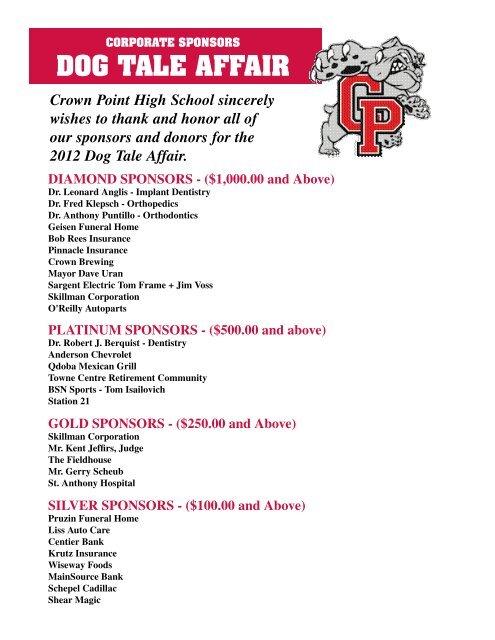 Fall Athletic Program - Crown Point Community School Corporation