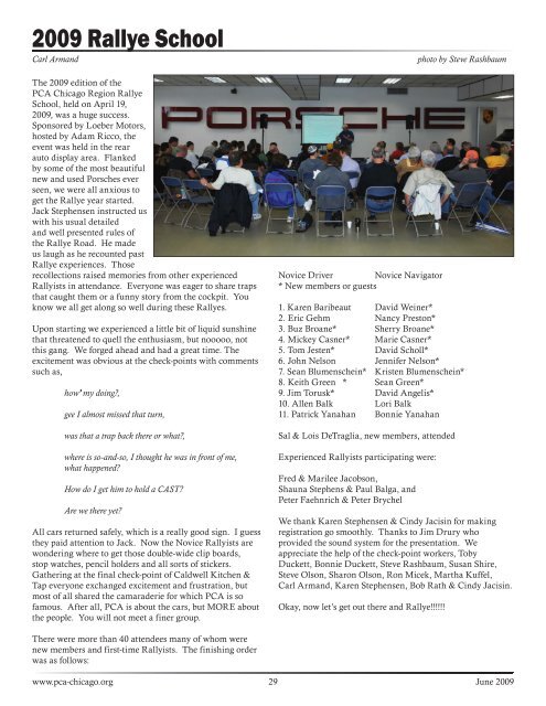 09 June Scene Cover - Porsche Club of America - Chicago Region