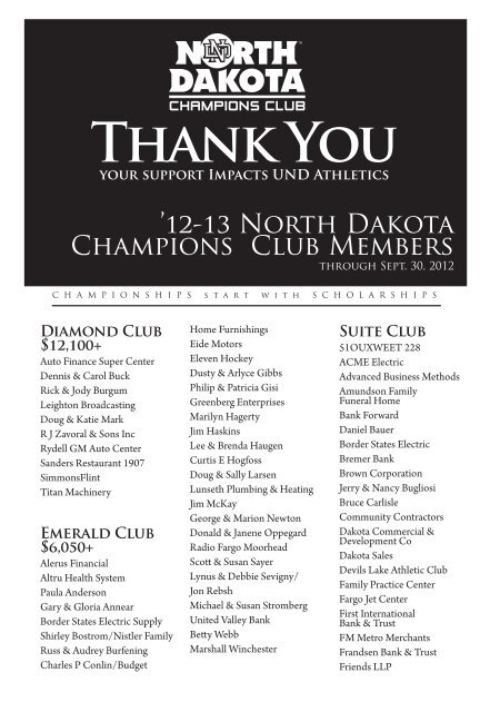 Thank You - University of North Dakota