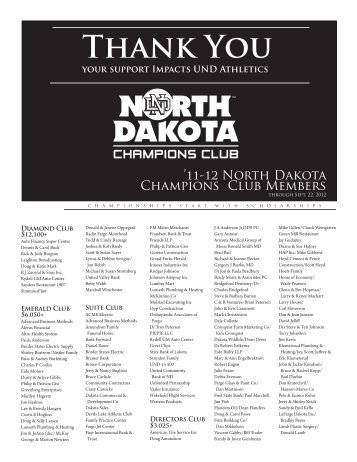 Thank You your support Impacts UND Athletics - North Dakota ...