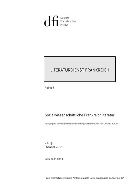 LITERATURDIENST FRANKREICH - dfi