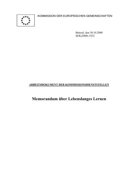 Memorandum über Lebenslanges Lernen