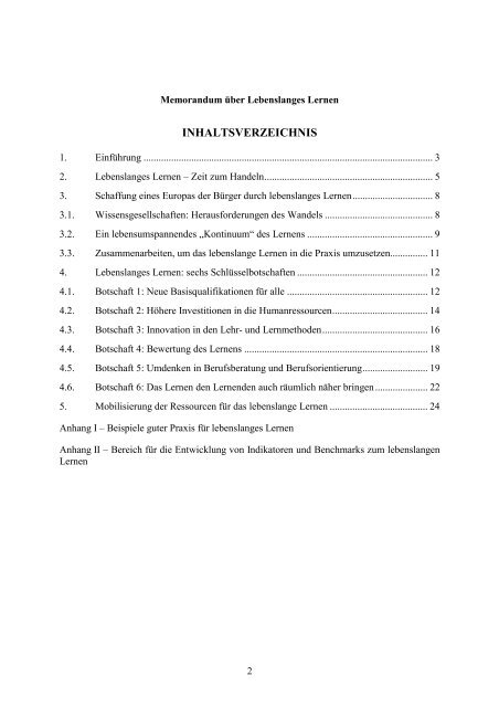 Memorandum über Lebenslanges Lernen