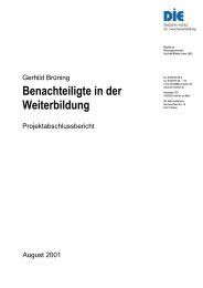 Benachteiligte in der Weiterbildung - Deutsches Institut für ...