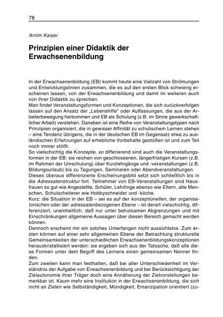 Didaktische Dimensionen der Erwachsenenbildung - Deutsches ...