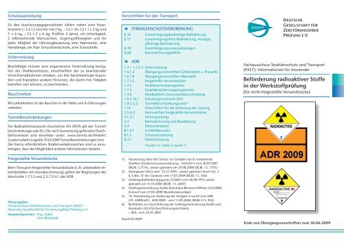 Beförderung radioaktiver Stoffe in der Werkstoffprüfung - DGZfP