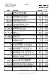 NSU Angebot - Matz Autoteile GmbH