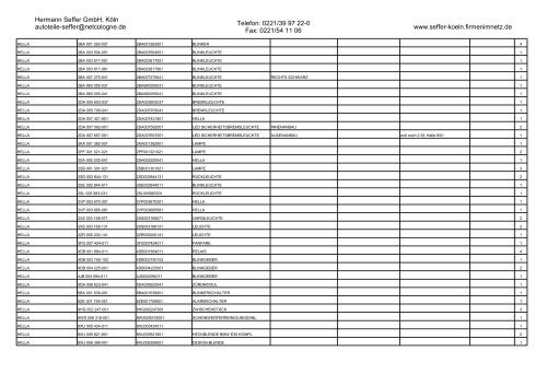 Hermann Seffer GmbH, Köln autoteile-seffer@netcologne.de ...