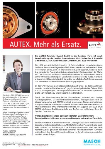 AUTEX Autoteile Export GmbH in Köln - Masch